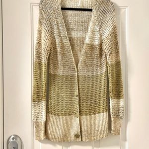 FREE PEOPLE TWEED WOVEN MULTI COLORED CARDIGAN